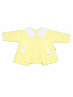Kabátik, čiapočka a nohavice Baby Nellys ® - krémovo žltá, veľ. 68