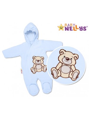 BABY NELLYS Kombinézka/overal Medvedík Teddy - modrá