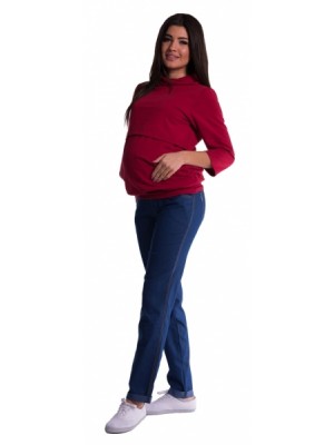 Be MaaMaa Tehotenské nohavice -  tmavý jeans
