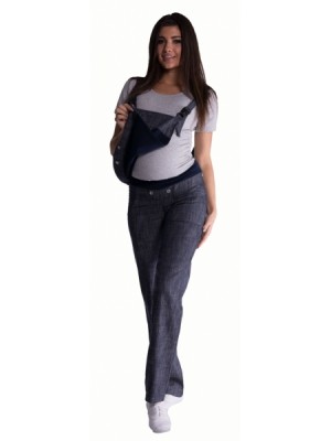 Be MaaMaa Tehotenské nohavice s trakmi - tmavý jeans