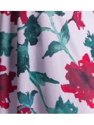 Be MaaMaa Tehotenské šaty s kvetinovou potlačou s mašľou - červené