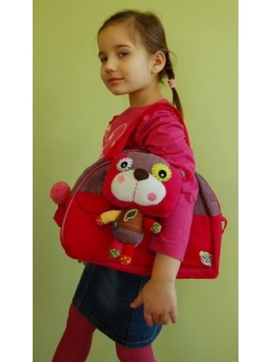 EcoSnoopers Štýlová detská taška Macko - růžový