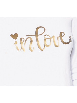 Be MaaMaa Tehotenské  tričko dlhý rukáv In Love - biele - L