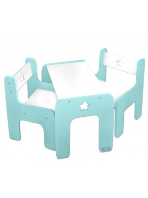NELLYS Sada nábytku Star - Stôl + 2 x stoličky - mátová