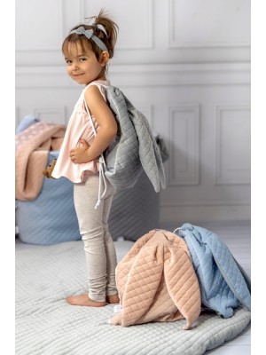 Miminu Štýlový detský batôžtek Velvet lux mimino prešívaný - šedý