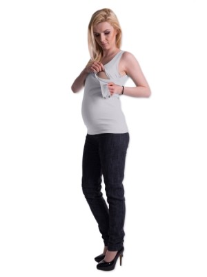 Be MaaMaa Tehotenské, dojčiace tielko s odnímateľnými ramienkami - biele