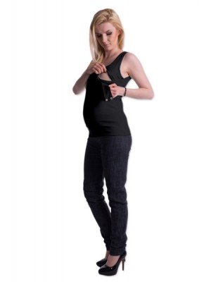 Be MaaMaa Tehotenské, dojčiace tielko s odnímateľnými ramienkami - grafitové