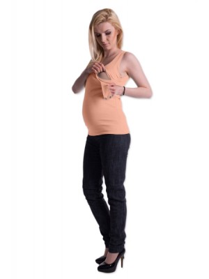 Be MaaMaa Tehotenské, dojčiace tielko s odnímateľnými ramienkami - lososové, vel´. L/XL
