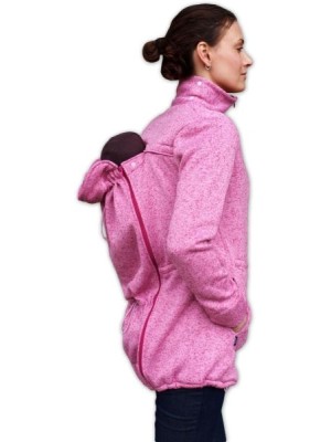JOŽÁNEK Nosiaci fleecová mikina - pre nosenie dieťaťa vpredu aj vzadu - růžový melír
